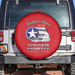 African American Aviators WWII Spare Tire Cover Tuskegee Red Tails Airmen Red - African Pride