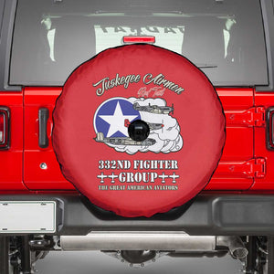 African American Aviators WWII Spare Tire Cover Tuskegee Red Tails Airmen Red - African Pride