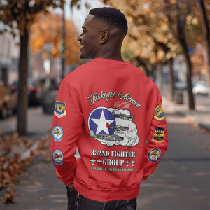African American Aviators WWII Sweatshirt Tuskegee Red Tails Airmen Red - African Pride