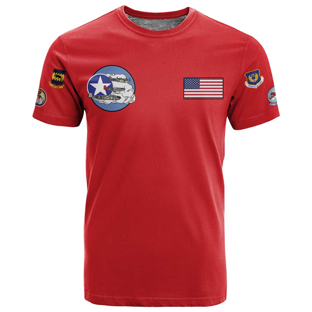 African American Aviators WWII T shirt Tuskegee Red Tails Airmen Red - African Pride
