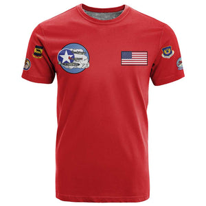 African American Aviators WWII T shirt Tuskegee Red Tails Airmen Red - African Pride