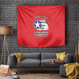 African American Aviators WWII Tapestry Tuskegee Red Tails Airmen Red - African Pride
