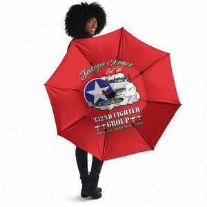 Tuskegee Airmen WWII Heroes Umbrella The Great American Aviators Red Art