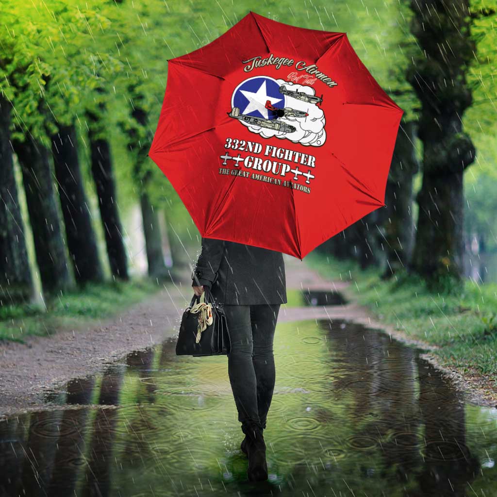 Tuskegee Airmen WWII Heroes Umbrella The Great American Aviators Red Art
