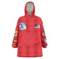 African American Aviators WWII Wearable Blanket Hoodie Tuskegee Red Tails Airmen Red - African Pride