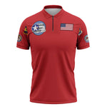 Tuskegee Airmen WWII Heroes Zipper Polo Shirt The Great American Aviators Red Art