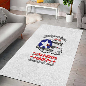 African American Aviators WWII Area Rug Tuskegee Red Tails Airmen White - African Pride