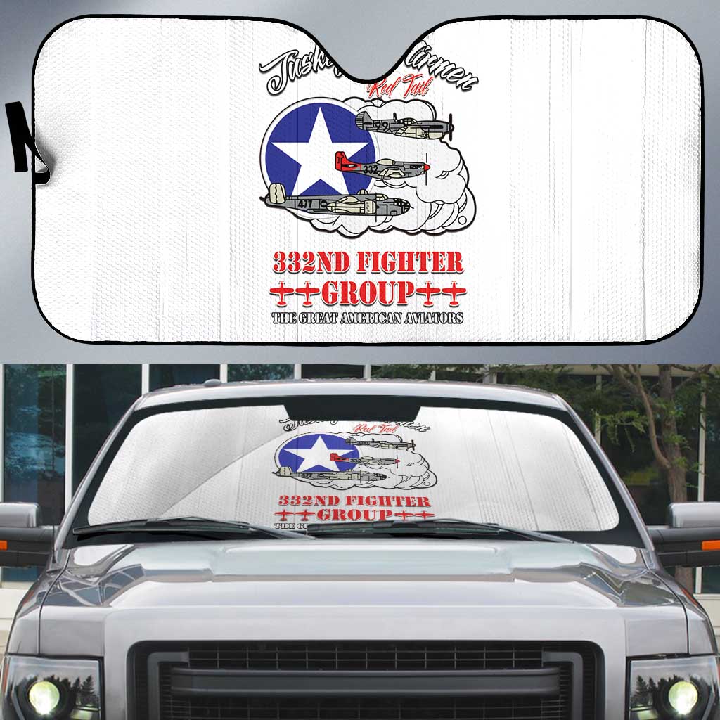 Tuskegee Airmen WWII Heroes Auto Sun Shade The Great American Aviators White Art