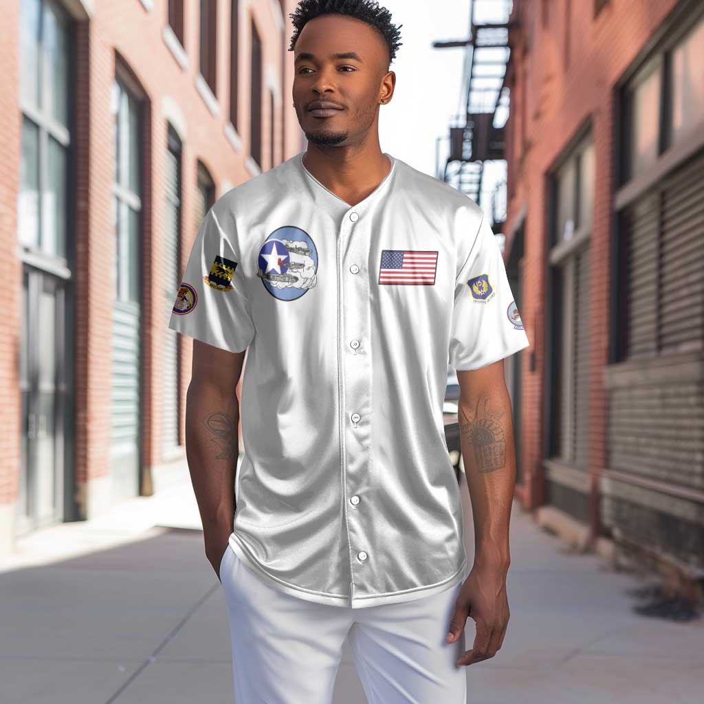 African American Aviators WWII Baseball Jersey Tuskegee Red Tails Airmen White - African Pride