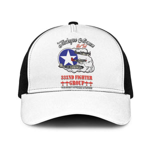African American Aviators WWII Baseball Net Cap Tuskegee Red Tails Airmen White - African Pride