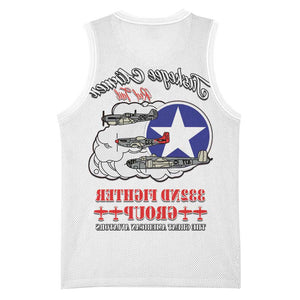 African American Aviators WWII Basketball Jersey Tuskegee Red Tails Airmen White - African Pride