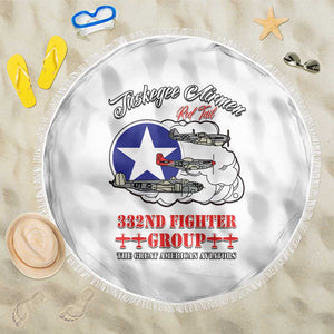 African American Aviators WWII Beach Blanket Tuskegee Red Tails Airmen White - African Pride
