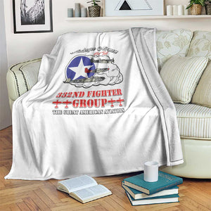 African American Aviators WWII Blanket Tuskegee Red Tails Airmen White - African Pride