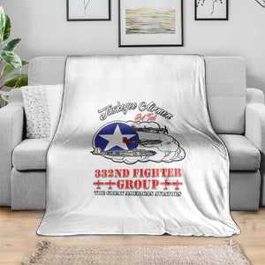 African American Aviators WWII Blanket Tuskegee Red Tails Airmen White - African Pride
