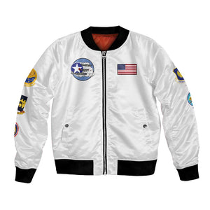 African American Aviators WWII Bomber Jacket Tuskegee Red Tails Airmen White - African Pride