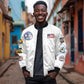 African American Aviators WWII Bomber Jacket Tuskegee Red Tails Airmen White - African Pride