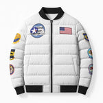 Tuskegee Airmen WWII Heroes Bomber Puffer Jacket The Great American Aviators White Art