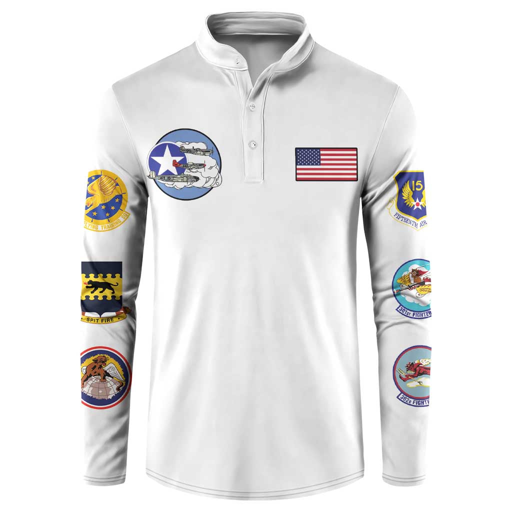 Tuskegee Airmen WWII Heroes Button Sweatshirt The Great American Aviators White Art