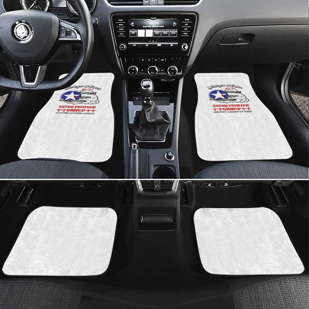 African American Aviators WWII Car Mats Tuskegee Red Tails Airmen White - African Pride