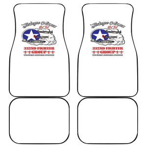 African American Aviators WWII Car Mats Tuskegee Red Tails Airmen White - African Pride