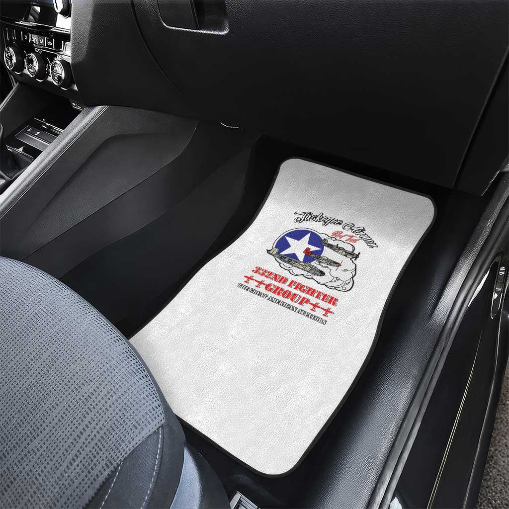 African American Aviators WWII Car Mats Tuskegee Red Tails Airmen White - African Pride
