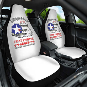 African American Aviators WWII Car Seat Cover Tuskegee Red Tails Airmen White - African Pride
