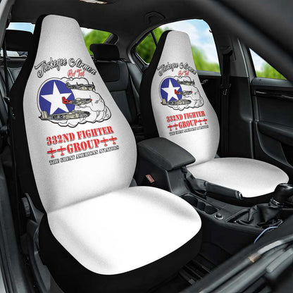 African American Aviators WWII Car Seat Cover Tuskegee Red Tails Airmen White - African Pride