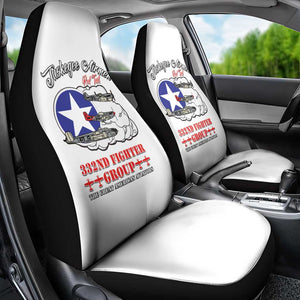 African American Aviators WWII Car Seat Cover Tuskegee Red Tails Airmen White - African Pride
