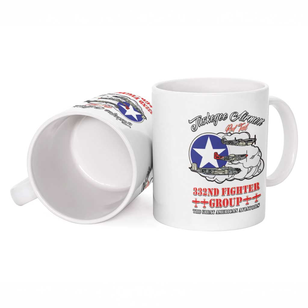 Tuskegee Airmen WWII Heroes Ceramic Mug The Great American Aviators White Art