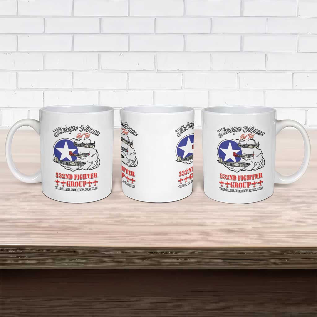 Tuskegee Airmen WWII Heroes Ceramic Mug The Great American Aviators White Art