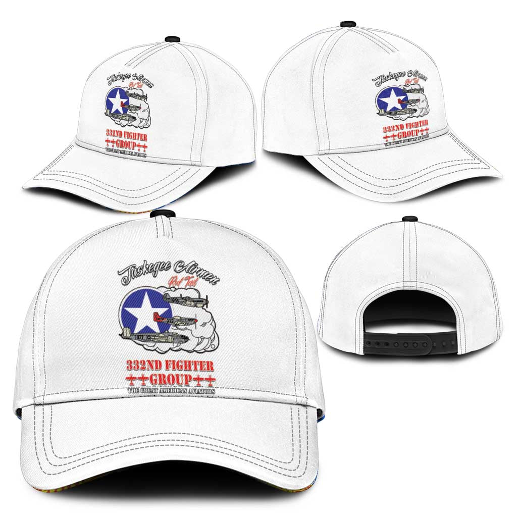 African American Aviators WWII Classic Cap Tuskegee Red Tails Airmen White - African Pride