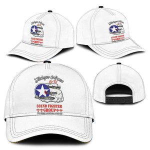 African American Aviators WWII Classic Cap Tuskegee Red Tails Airmen White - African Pride