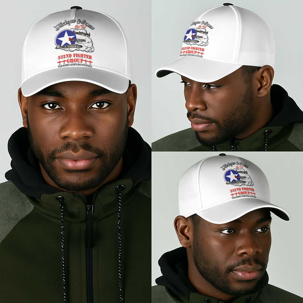 African American Aviators WWII Classic Cap Tuskegee Red Tails Airmen White - African Pride