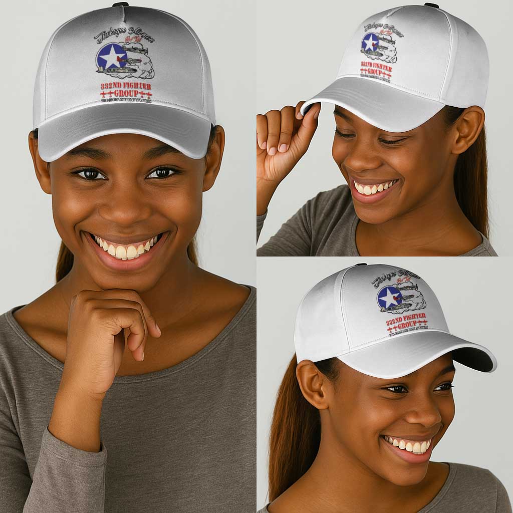 African American Aviators WWII Classic Cap Tuskegee Red Tails Airmen White - African Pride