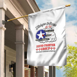 African American Aviators WWII Garden Flag Tuskegee Red Tails Airmen White - African Pride