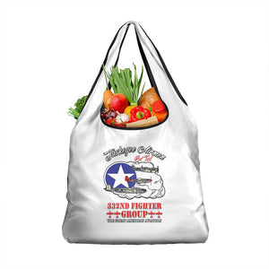 African American Aviators WWII Grocery Bag Tuskegee Red Tails Airmen White - African Pride