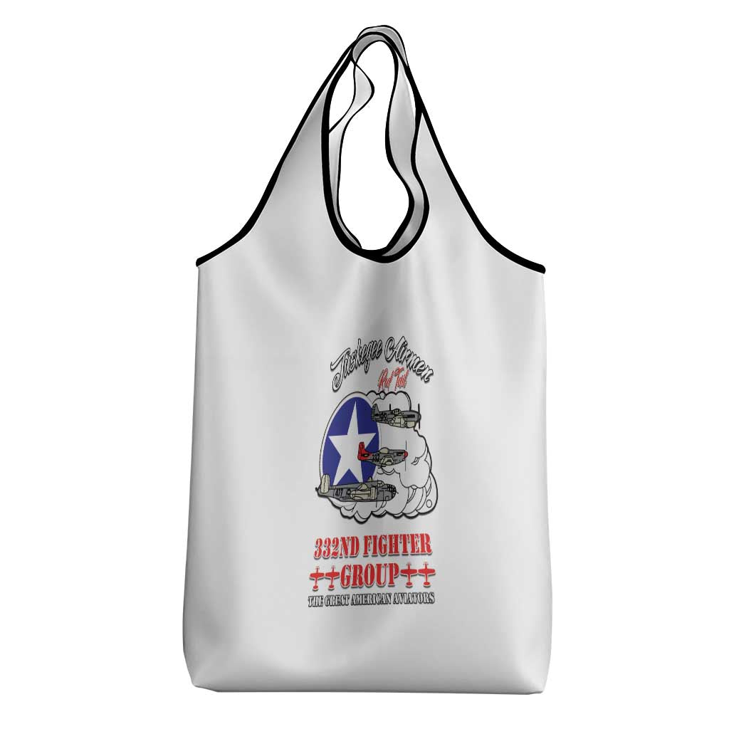 African American Aviators WWII Grocery Bag Tuskegee Red Tails Airmen White - African Pride