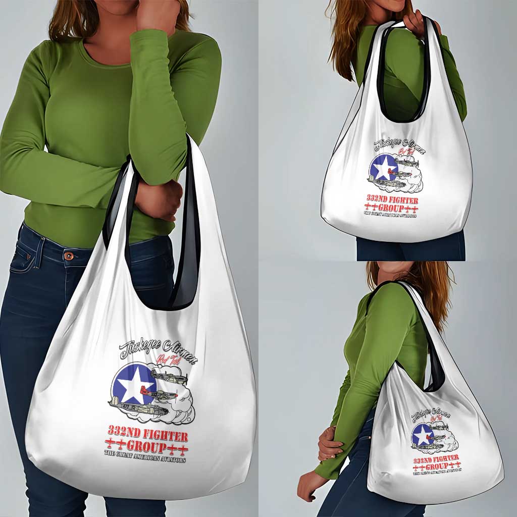 African American Aviators WWII Grocery Bag Tuskegee Red Tails Airmen White - African Pride