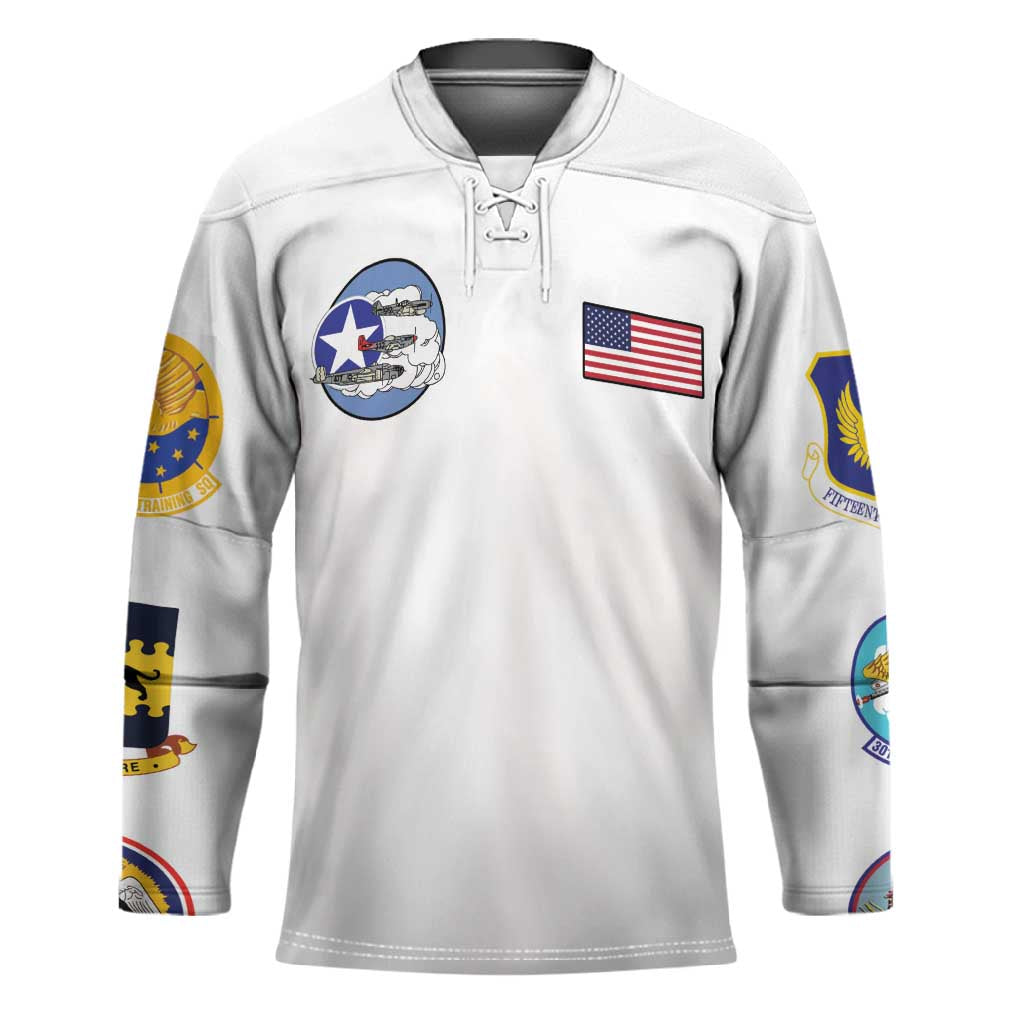 Tuskegee Airmen WWII Heroes Hockey Jersey The Great American Aviators White Art
