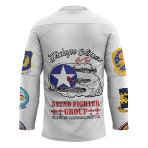 Tuskegee Airmen WWII Heroes Hockey Jersey The Great American Aviators White Art