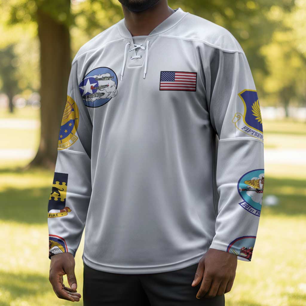 Tuskegee Airmen WWII Heroes Hockey Jersey The Great American Aviators White Art