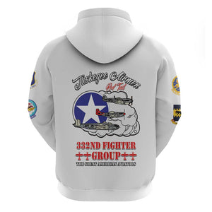 African American Aviators WWII Hoodie Tuskegee Red Tails Airmen White - African Pride