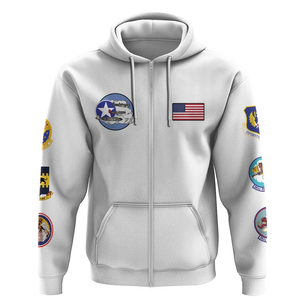 African American Aviators WWII Hoodie Tuskegee Red Tails Airmen White - African Pride