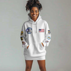 African American Aviators WWII Hoodie Dress Tuskegee Red Tails Airmen White - African Pride