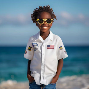 African American Aviators WWII Kid Hawaiian Shirt Tuskegee Red Tails Airmen White - African Pride