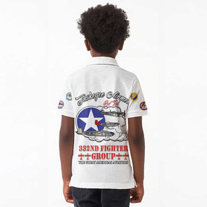 African American Aviators WWII Kid Polo Shirt Tuskegee Red Tails Airmen White - African Pride
