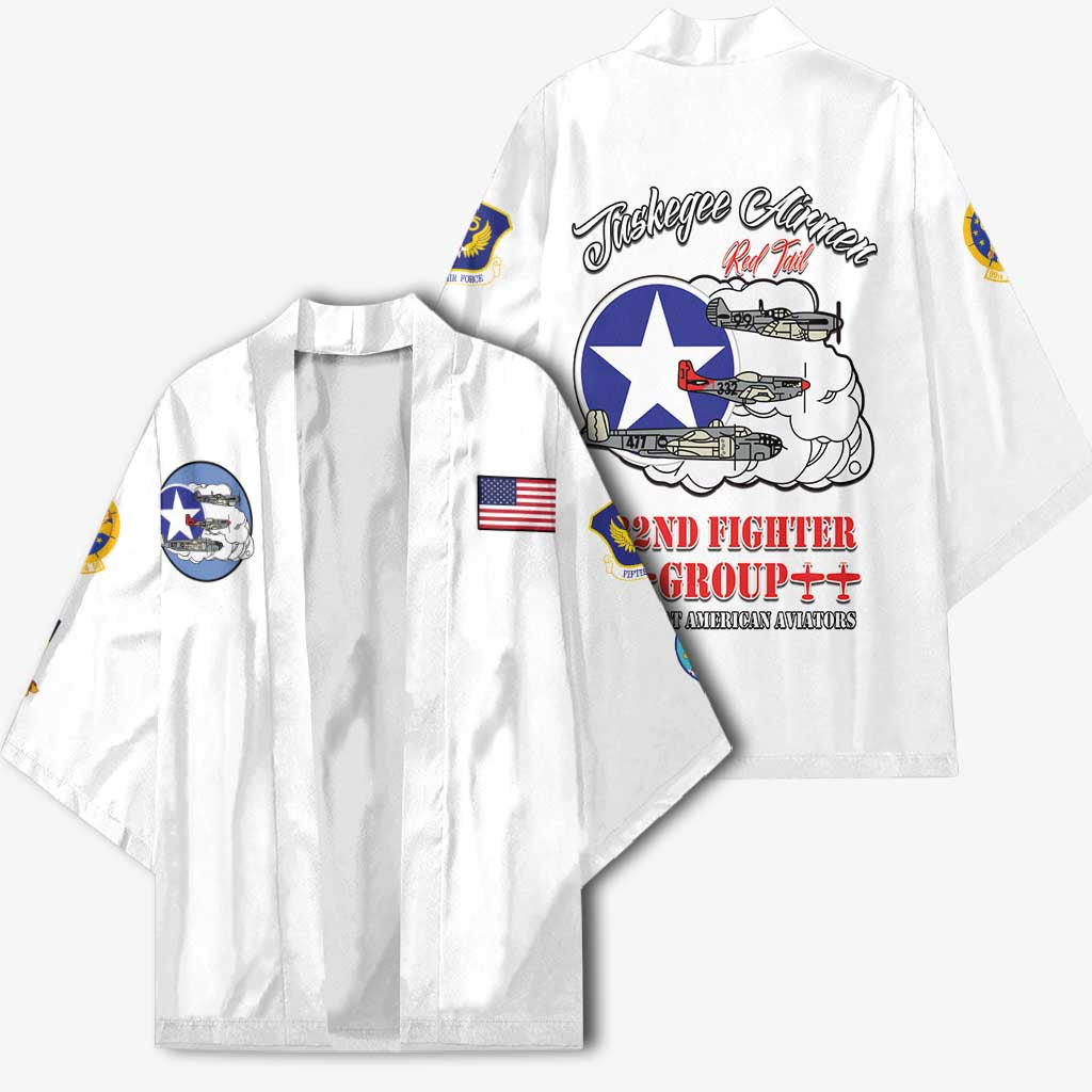 Tuskegee Airmen WWII Heroes Kimono The Great American Aviators White Art