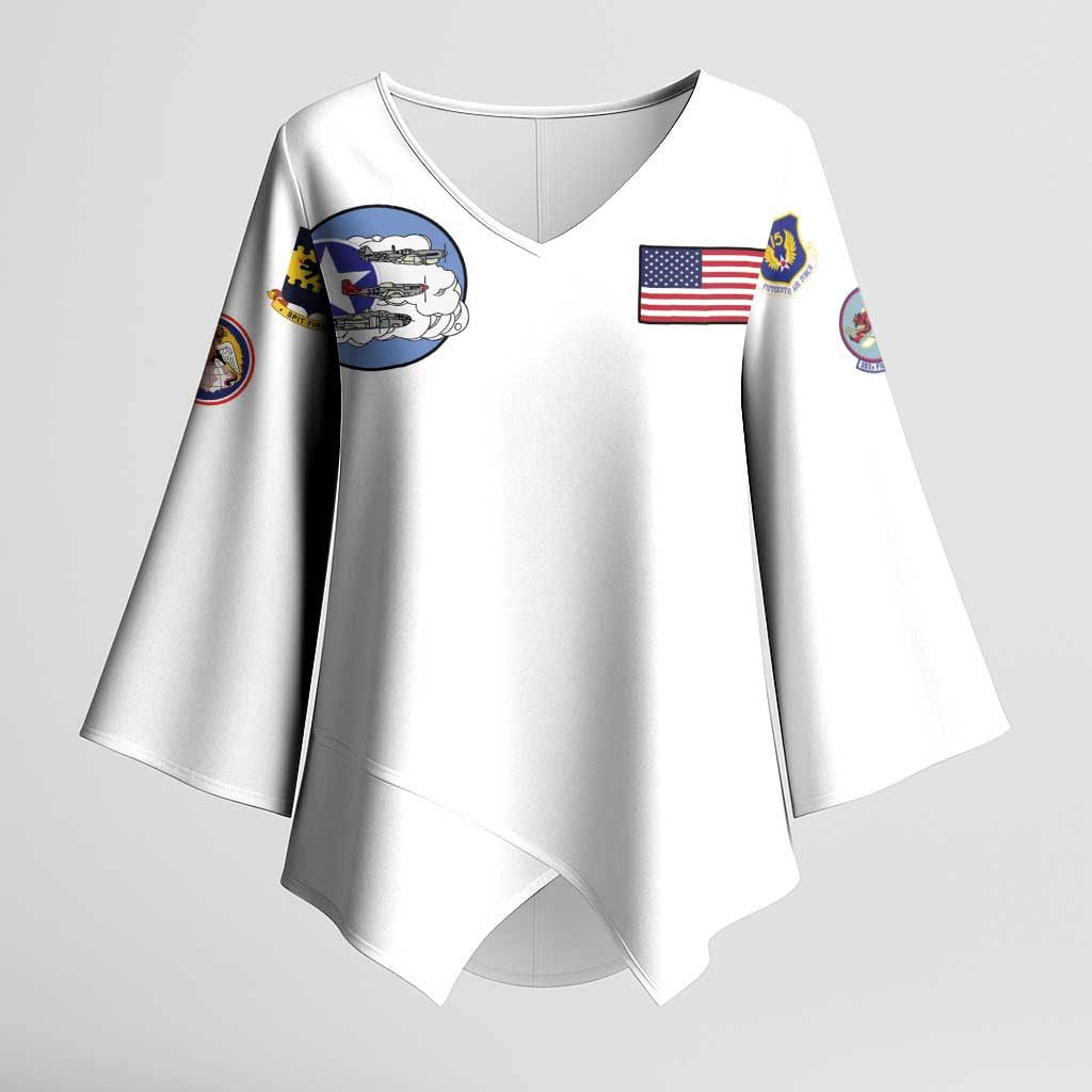 Tuskegee Airmen WWII Heroes Kimono Sleeve Blouse The Great American Aviators White Art