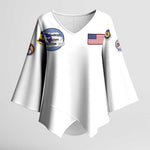 Tuskegee Airmen WWII Heroes Kimono Sleeve Blouse The Great American Aviators White Art