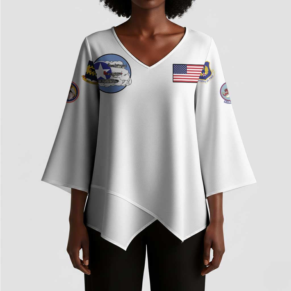 Tuskegee Airmen WWII Heroes Kimono Sleeve Blouse The Great American Aviators White Art